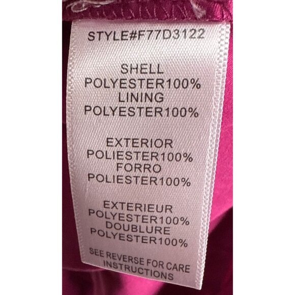 Adelyn Rae Women's Crochet Lace Crewneck Fit & Flare Party Dress Magenta Size L - Picture 11 of 13